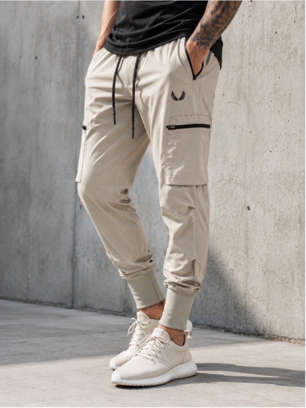 ASRV Beige Tetra-Lite Cargo Jogger Pants Men’s Medium Techwear Athletic Utility